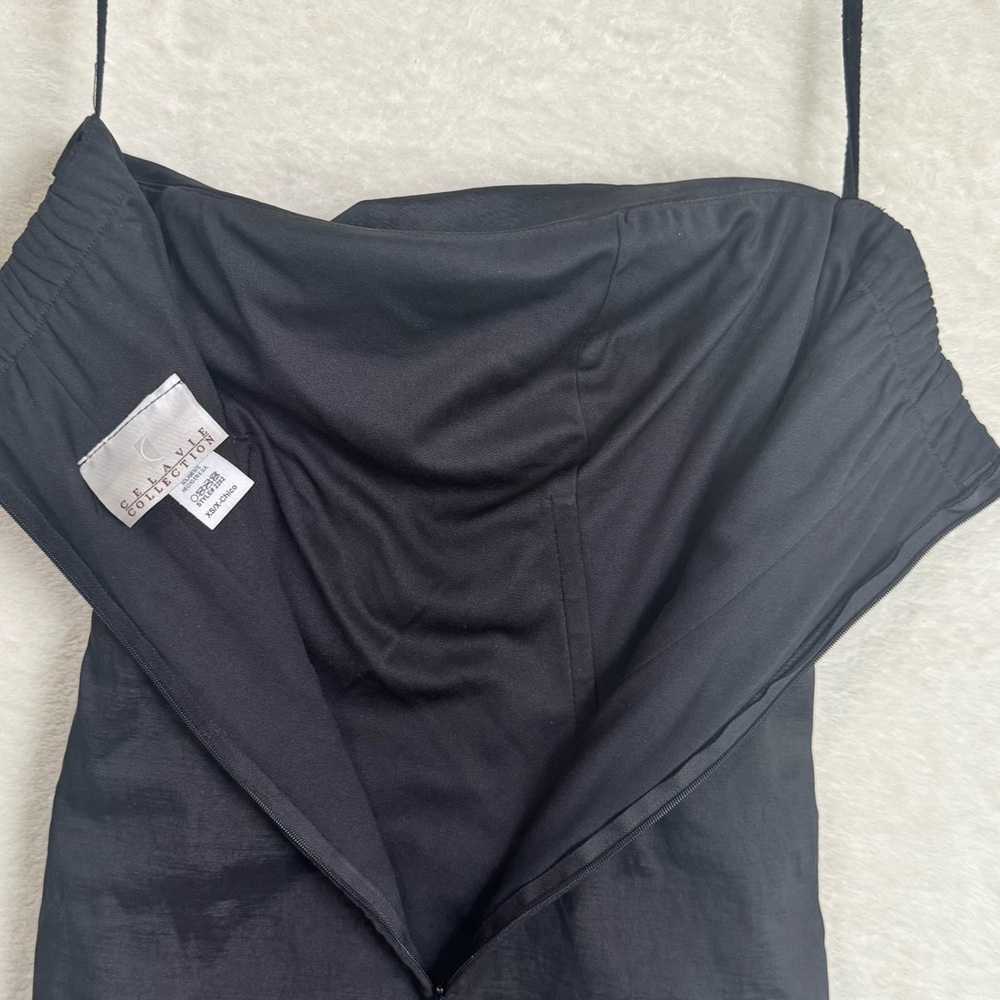Celavie Collection Y2K Ruched Strapless Stretch Dress Mini Bodycon Eve Black XS - Picture 8 of 16